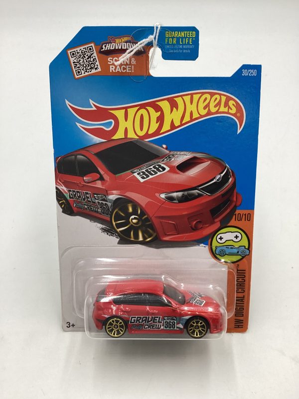 2016 Hot Wheels Digital Circuit #30 Subaru WRX STI Red 89D For Sale