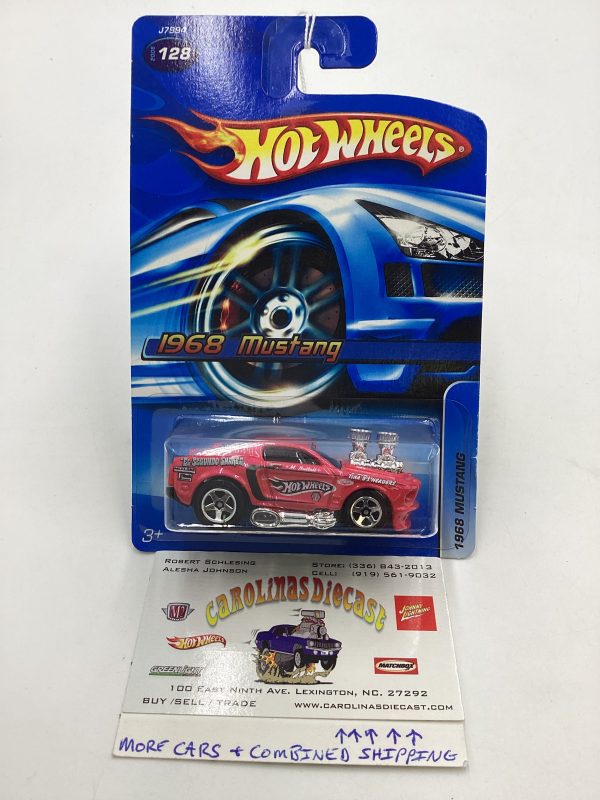 2006 Hot Wheels #128 1968 Mustang Tooned Pink 24B Hot on Sale