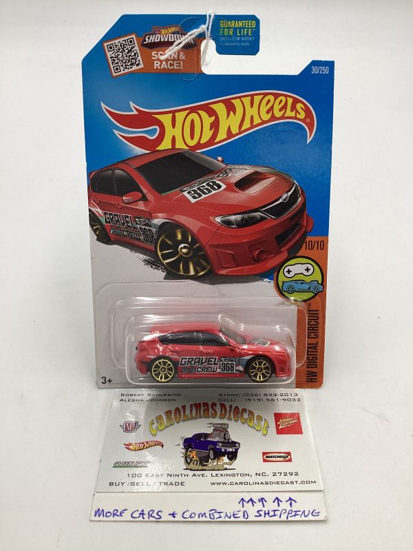 2016 Hot Wheels Digital Circuit #30 Subaru WRX STI Red 89D For Sale