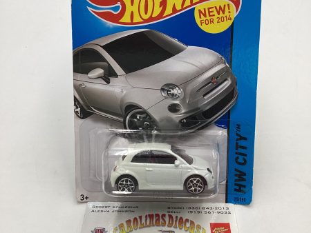 2014 Hot wheels HW City #25 Fiat 500 White (Bad Card) Cheap