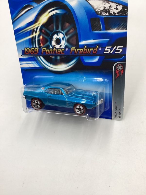 2006 Hot wheels #100 1969 Pontiac Firebird redline Blue 37D Fashion