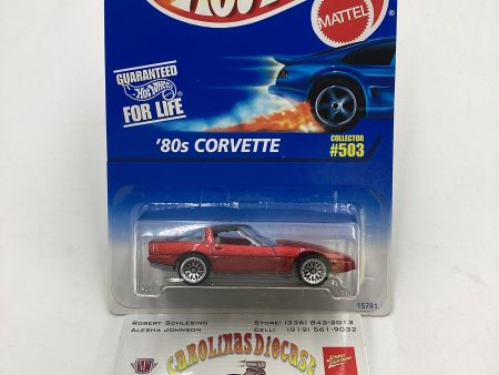 1995 Hot Wheels #503 80’s Corvette Red 2C For Discount