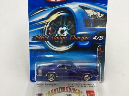 2005 Hot Wheels Muscle Mania #104 1969 Dodge Charger Blue 56E Cheap