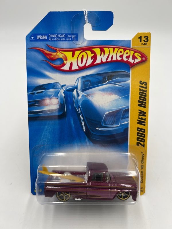 2008 Hot Wheels New Models #13 Custom 62 Chevy Purple 18C For Sale