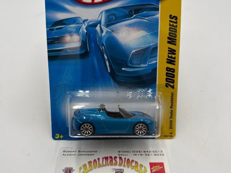 2008 Hot Wheels New Models #26 2008 Tesla Roadster Blue 50C on Sale