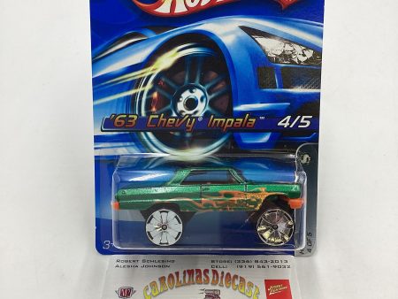 2006 Hot Wheels #104 Hi Rakers 63 Chevy Impala Green 10B Hot on Sale