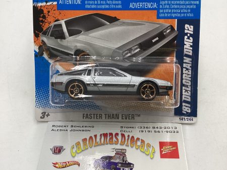 2011 Hot Wheels Faster Than Ever #141 81 DeLorean DMC-12 Short Card on Sale