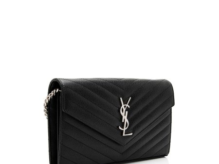 Saint Laurent Matelasse Grain de Poudre Monogram Chain Wallet JxENie Sale