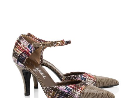 Chanel Lizard Tweed D Orsay Pumps - Size 8   38 (sa4scJ) Hot on Sale