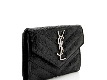 Saint Laurent Matelasse Grain de Poudre Monogram Envelope Small Wallet IW3B5H Fashion