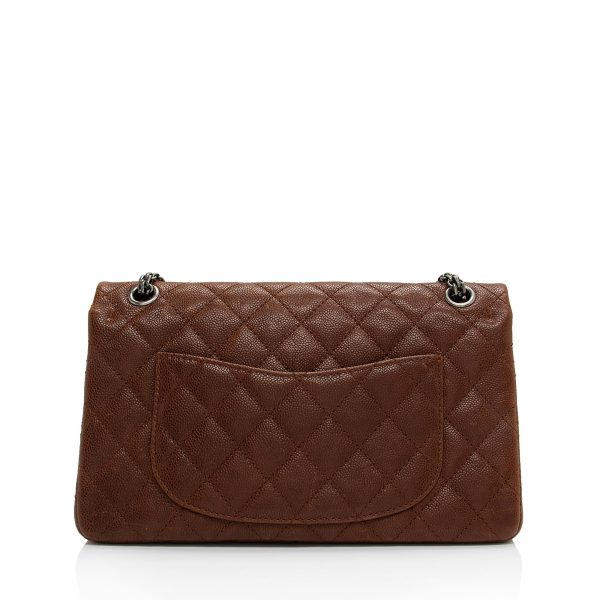 Chanel Caviar Leather Reissue 225 Double Flap Shoulder Bag (gheQo9) Sale