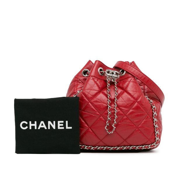 Chanel Aged Calfskin Chain Around Drawstring Bucket (i7MvxX) Online Sale