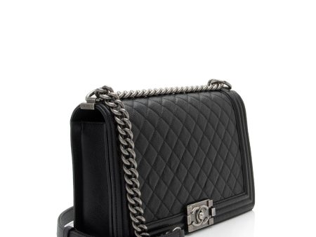 Chanel Caviar Leather New Medium Boy Bag (sKOPaB) Sale