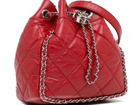 Chanel Aged Calfskin Chain Around Drawstring Bucket (i7MvxX) Online Sale