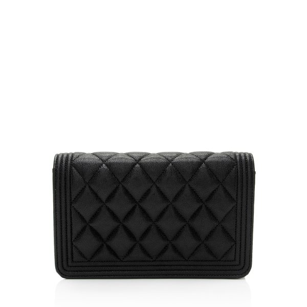 Chanel Caviar Leather Boy Wallet on Chain (Rw1D6r) For Sale