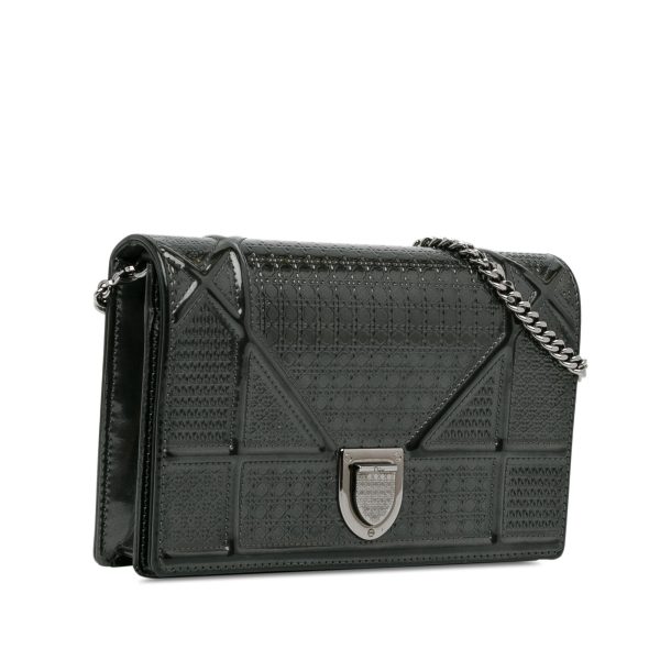 Dior Metallic Patent Microcannage Diorama Wallet on Chain (PbiarO) Online Hot Sale