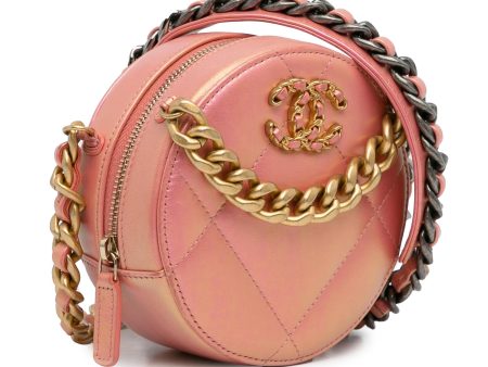 Chanel 19 Round Lambskin Clutch With Chain (62C0pv) Online Hot Sale