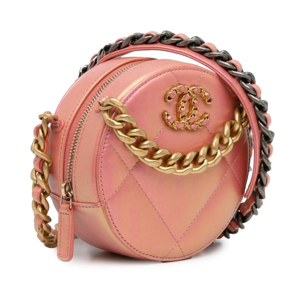 Chanel 19 Round Lambskin Clutch With Chain (62C0pv) Online Hot Sale