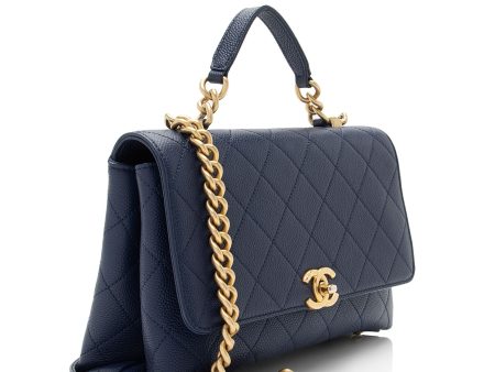 Chanel Caviar Leather Chic Affinity Top Handle (ocTgVA) Fashion