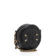 Chanel Caviar Leather CC Filigree Round Clutch with Chain (lxEJd2) on Sale