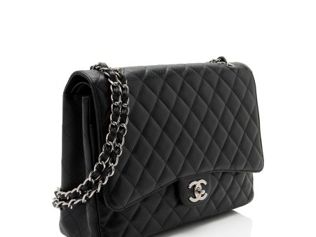 Chanel Caviar Leather Classic Maxi Double Flap Bag (v8U2qf) Cheap