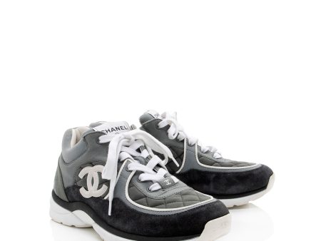 Chanel Quilted Suede CC Sneakers - Size 10   40 (nHAf1t) Sale