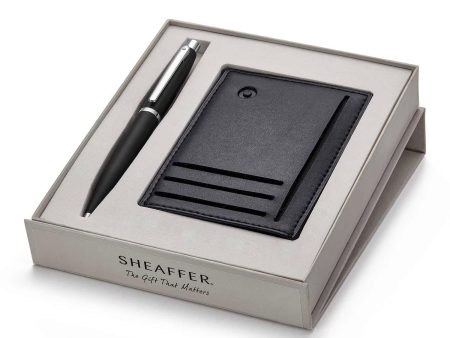 Sheaffer VFM Ball Pen Combo Gift Sets, Matte Black + Card Holder For Sale